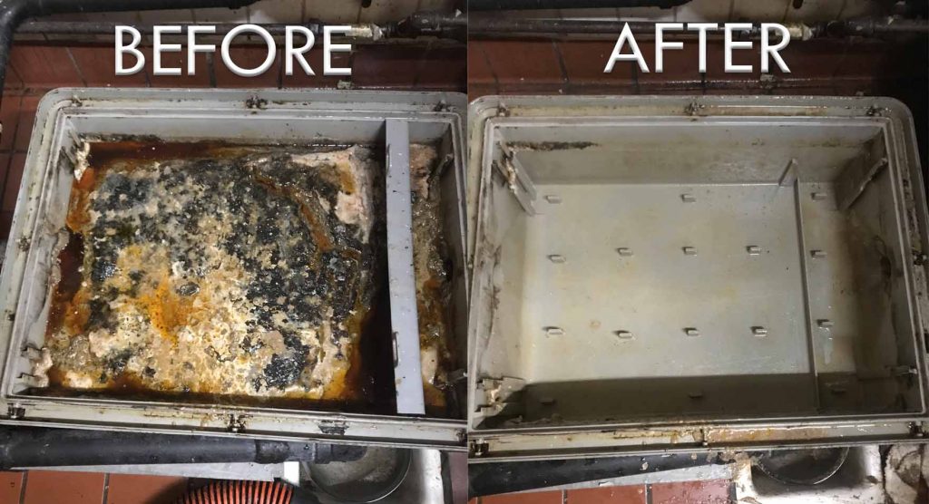 Grease trap Cleaning Dubai before and after